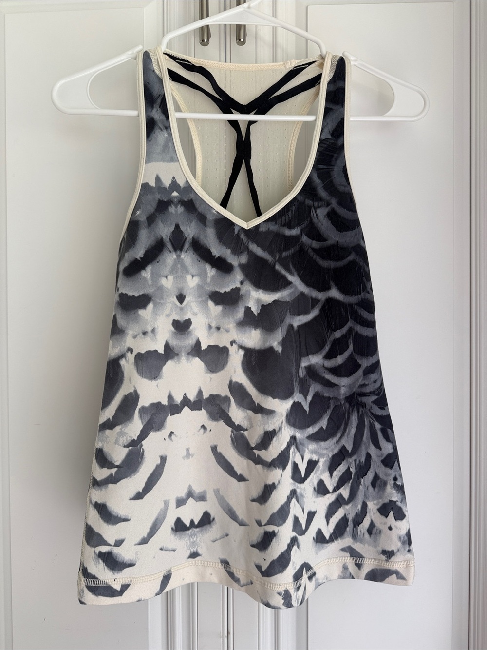 lululemon athletica Black & White Tie-Dye Strappy Tank
